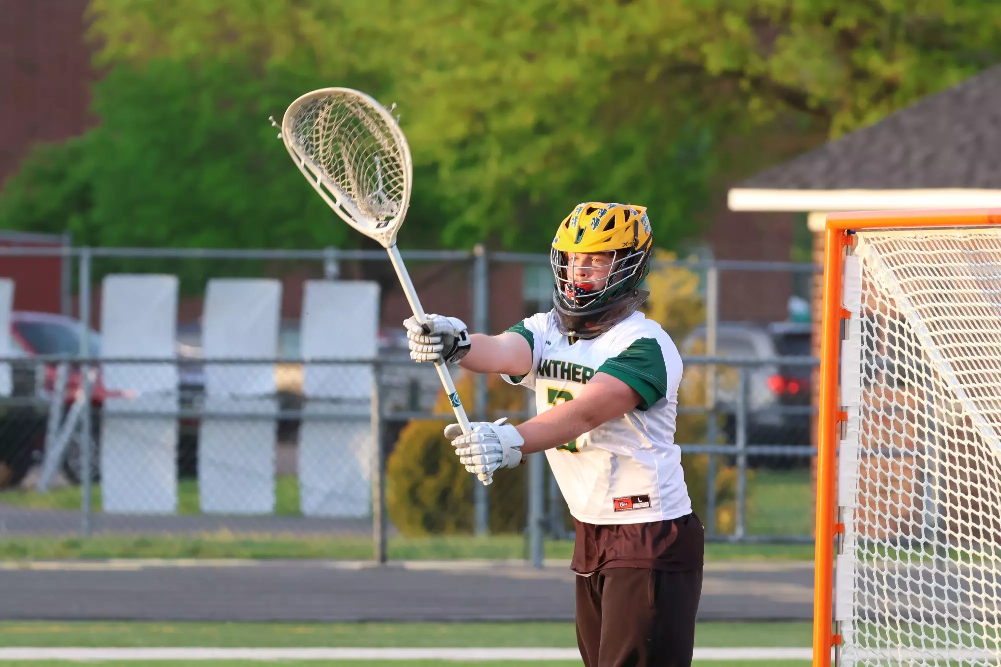 Little Miami Panthers lacrosse goalie on the field